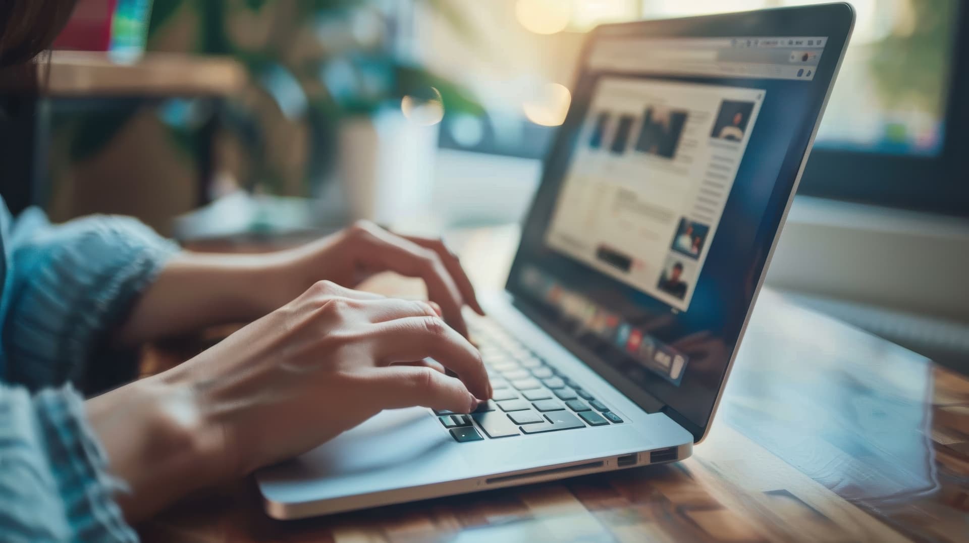 Person tippt auf Laptop-Tastatur