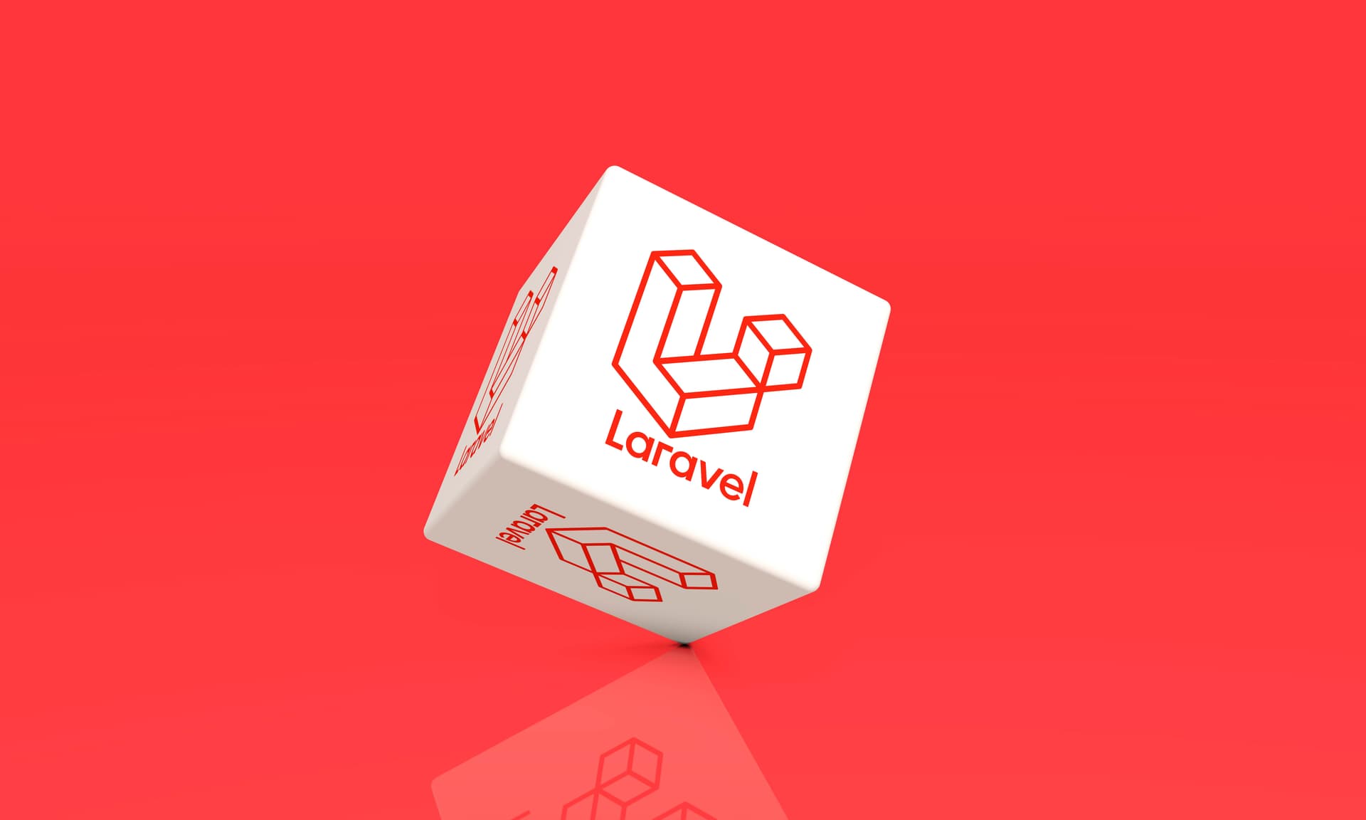 Laravel-Logo auf einem weißen Würfel